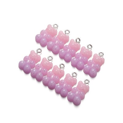10db/tétel Candy Bear medálbűvek Színes gyanta medvék nyaklánchoz karkötő fülbevaló ékszer készítés lelet kiegészítők