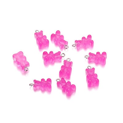 10db/tétel Candy Bear medálbűvek Színes gyanta medvék nyaklánchoz karkötő fülbevaló ékszer készítés lelet kiegészítők