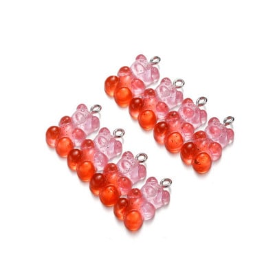 10db/tétel Candy Bear medálbűvek Színes gyanta medvék nyaklánchoz karkötő fülbevaló ékszer készítés lelet kiegészítők