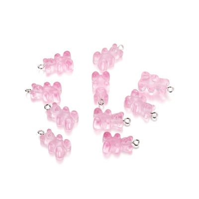 10db/tétel Candy Bear medálbűvek Színes gyanta medvék nyaklánchoz karkötő fülbevaló ékszer készítés lelet kiegészítők
