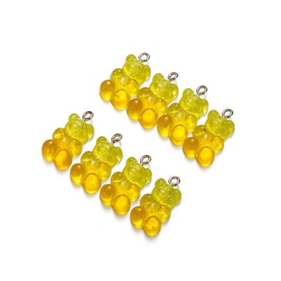 10db/tétel Candy Bear medálbűvek Színes gyanta medvék nyaklánchoz karkötő fülbevaló ékszer készítés lelet kiegészítők