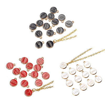 12db/tétel 12 Csillagképek Charms Zománc Charms Letters Kézzel készített medál barkácsoláshoz karkötő nyaklánc medál ékszer készítés