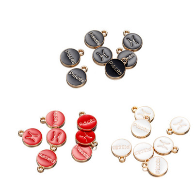 12db/tétel 12 Csillagképek Charms Zománc Charms Letters Kézzel készített medál barkácsoláshoz karkötő nyaklánc medál ékszer készítés