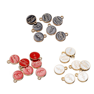 12db/tétel 12 Csillagképek Charms Zománc Charms Letters Kézzel készített medál barkácsoláshoz karkötő nyaklánc medál ékszer készítés