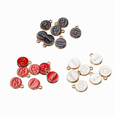 12db/tétel 12 Csillagképek Charms Zománc Charms Letters Kézzel készített medál barkácsoláshoz karkötő nyaklánc medál ékszer készítés