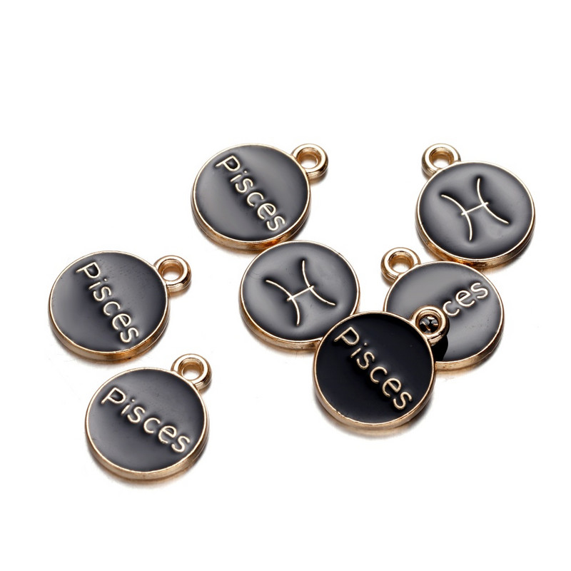 12db/tétel 12 Csillagképek Charms Zománc Charms Letters Kézzel készített medál barkácsoláshoz karkötő nyaklánc medál ékszer készítés