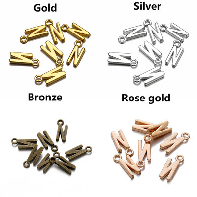 26/30db 7x16mm ötvözet AZ ábécé 26 betűs függő fülbevaló bűbáj barkácsoláshoz karkötő nyaklánc ékszer készítési kiegészítők