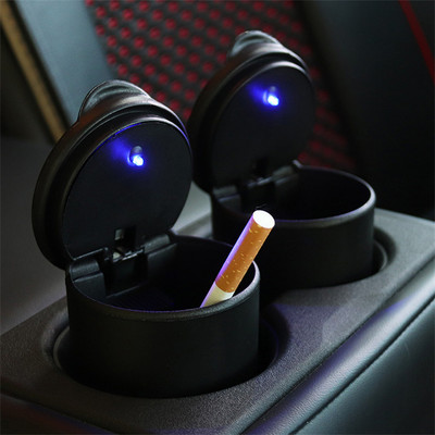 1PCS Portable LED Smoke Car Ashtray Cigarette Ash Holds Cup Automatic Light Indicator Ashtray Car Cup Holder Car Accessories