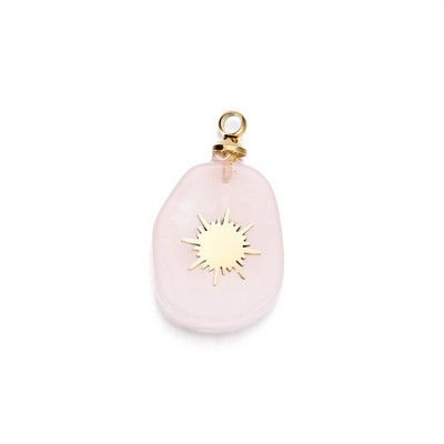 5 бр. Висулки от естествен камък от неръждаема стомана Колие с метална форма Гривна Обеци Талисмани за Направи си сам аксесоари за изработка на бижута