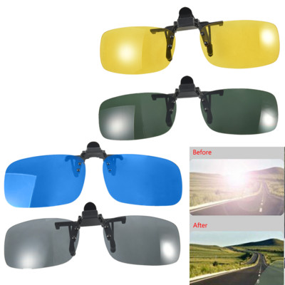 Очила за водач на автомобил Анти-UVA UVB поляризирани слънчеви очила Шофиране за нощно виждане Обективи Щипка за слънчеви очила Вътрешни слънчеви очила