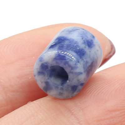10db/tétel Természetes kő Gyöngyök Hengeres Nagy Lyuk Achátok Gyöngyök Barkácsolás Ékszer Medál Nyaklánc Lyuk 4mm Méret 9x9.5mm
