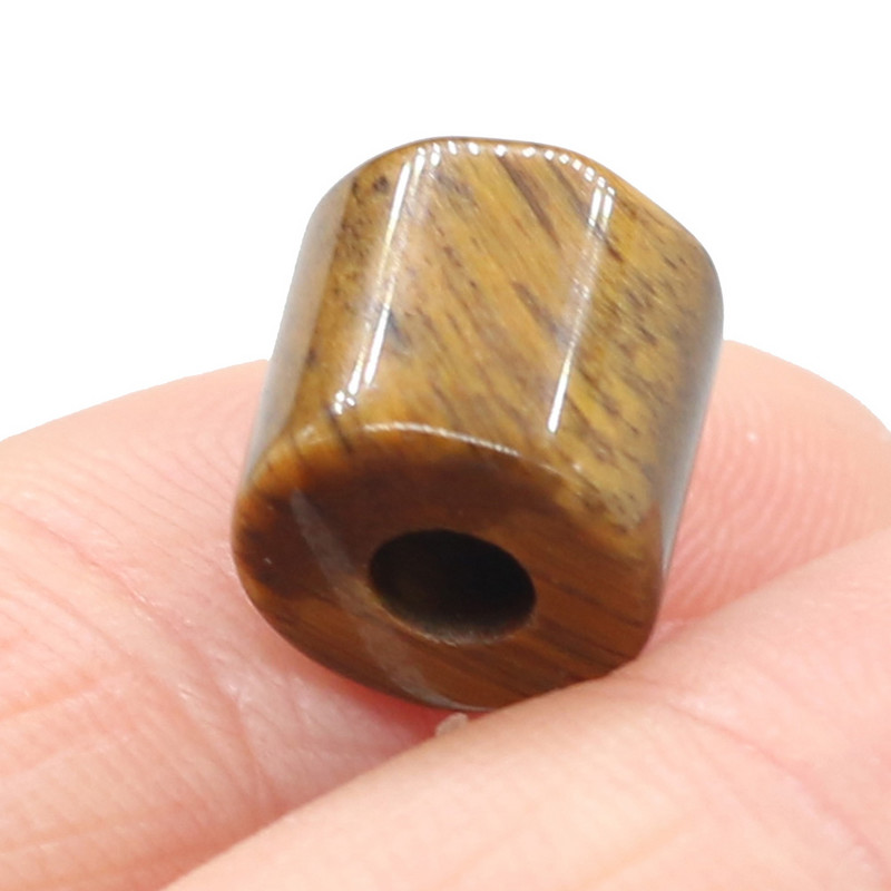 10db/tétel Természetes kő Gyöngyök Hengeres Nagy Lyuk Achátok Gyöngyök Barkácsolás Ékszer Medál Nyaklánc Lyuk 4mm Méret 9x9.5mm