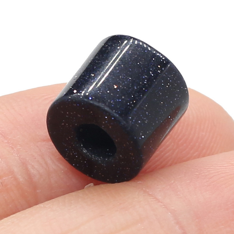 10db/tétel Természetes kő Gyöngyök Hengeres Nagy Lyuk Achátok Gyöngyök Barkácsolás Ékszer Medál Nyaklánc Lyuk 4mm Méret 9x9.5mm