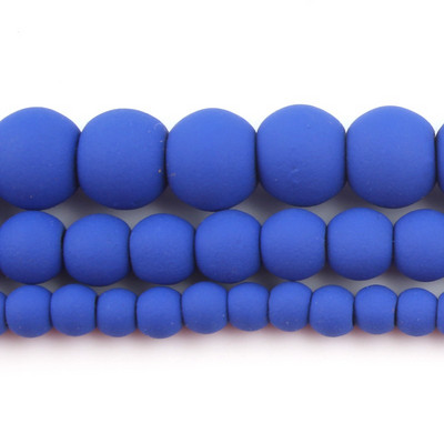 Στρογγυλές χάντρες από καουτσούκ 4/6/8mm Φυσικό Ματ Σκούρο Πράσινο Μπλε Αιματίτη από καουτσούκ για αξεσουάρ βραχιολιών DIY Κατασκευή κοσμημάτων 15"