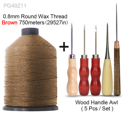 Siuvimo įrankių rinkinys Didelis 0,8 mm apvalus vaškuotas siūlas ir įvairios ylos, skirtos odiniams batsiuvio batams, krepšiams, susiuvimo taisymui, prasiskverbiamam padui