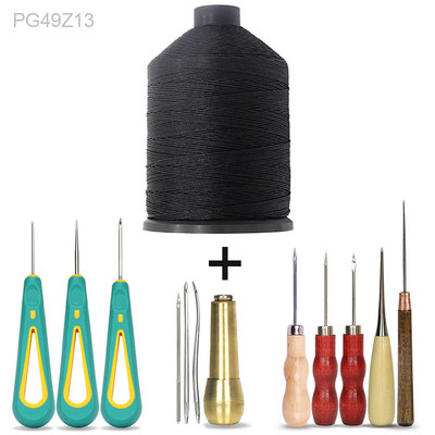 Siuvimo įrankių rinkinys Didelis 0,8 mm apvalus vaškuotas siūlas ir įvairios ylos, skirtos odiniams batsiuvio batams, krepšiams, susiuvimo taisymui, prasiskverbiamam padui