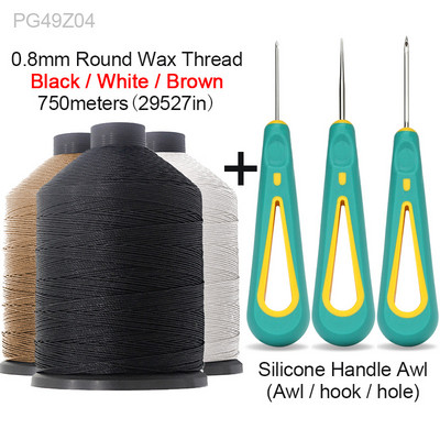 Siuvimo įrankių rinkinys Didelis 0,8 mm apvalus vaškuotas siūlas ir įvairios ylos, skirtos odiniams batsiuvio batams, krepšiams, susiuvimo taisymui, prasiskverbiamam padui