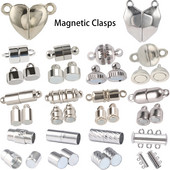 Nerūdijančio plieno magnetiniai užsegimai Sidabriniai magnetiniai galo užsegimo jungtis papuošalų kūrimo žavesiui „pasidaryk pats“ odinio laido apyrankių priedai