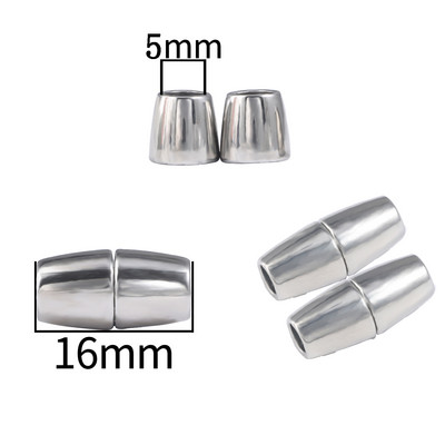 Nerūdijančio plieno magnetiniai užsegimai Sidabriniai magnetiniai galo užsegimo jungtis papuošalų kūrimo žavesiui „pasidaryk pats“ odinio laido apyrankių priedai