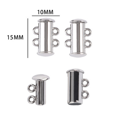 Nerūdijančio plieno magnetiniai užsegimai Sidabriniai magnetiniai galo užsegimo jungtis papuošalų kūrimo žavesiui „pasidaryk pats“ odinio laido apyrankių priedai