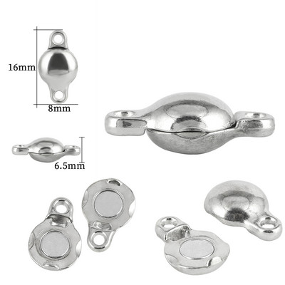 Nerūdijančio plieno magnetiniai užsegimai Sidabriniai magnetiniai galo užsegimo jungtis papuošalų kūrimo žavesiui „pasidaryk pats“ odinio laido apyrankių priedai