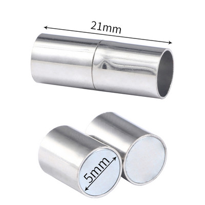 Nerūdijančio plieno magnetiniai užsegimai Sidabriniai magnetiniai galo užsegimo jungtis papuošalų kūrimo žavesiui „pasidaryk pats“ odinio laido apyrankių priedai