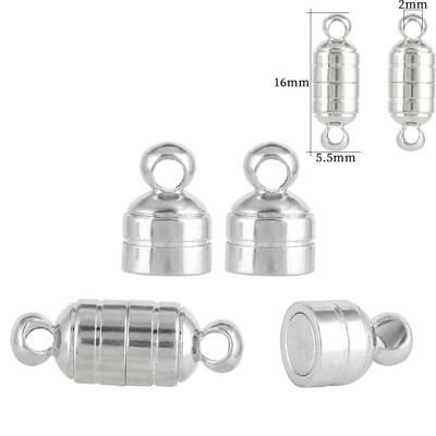 Nerūdijančio plieno magnetiniai užsegimai Sidabriniai magnetiniai galo užsegimo jungtis papuošalų kūrimo žavesiui „pasidaryk pats“ odinio laido apyrankių priedai