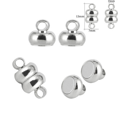 Nerūdijančio plieno magnetiniai užsegimai Sidabriniai magnetiniai galo užsegimo jungtis papuošalų kūrimo žavesiui „pasidaryk pats“ odinio laido apyrankių priedai