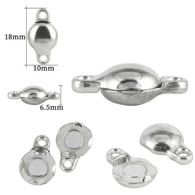 Nerūdijančio plieno magnetiniai užsegimai Sidabriniai magnetiniai galo užsegimo jungtis papuošalų kūrimo žavesiui „pasidaryk pats“ odinio laido apyrankių priedai