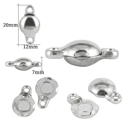 Nerūdijančio plieno magnetiniai užsegimai Sidabriniai magnetiniai galo užsegimo jungtis papuošalų kūrimo žavesiui „pasidaryk pats“ odinio laido apyrankių priedai