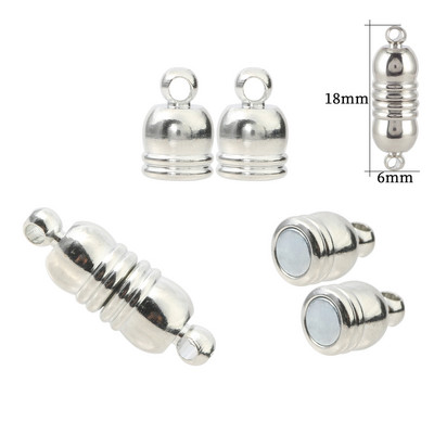 Nerūdijančio plieno magnetiniai užsegimai Sidabriniai magnetiniai galo užsegimo jungtis papuošalų kūrimo žavesiui „pasidaryk pats“ odinio laido apyrankių priedai