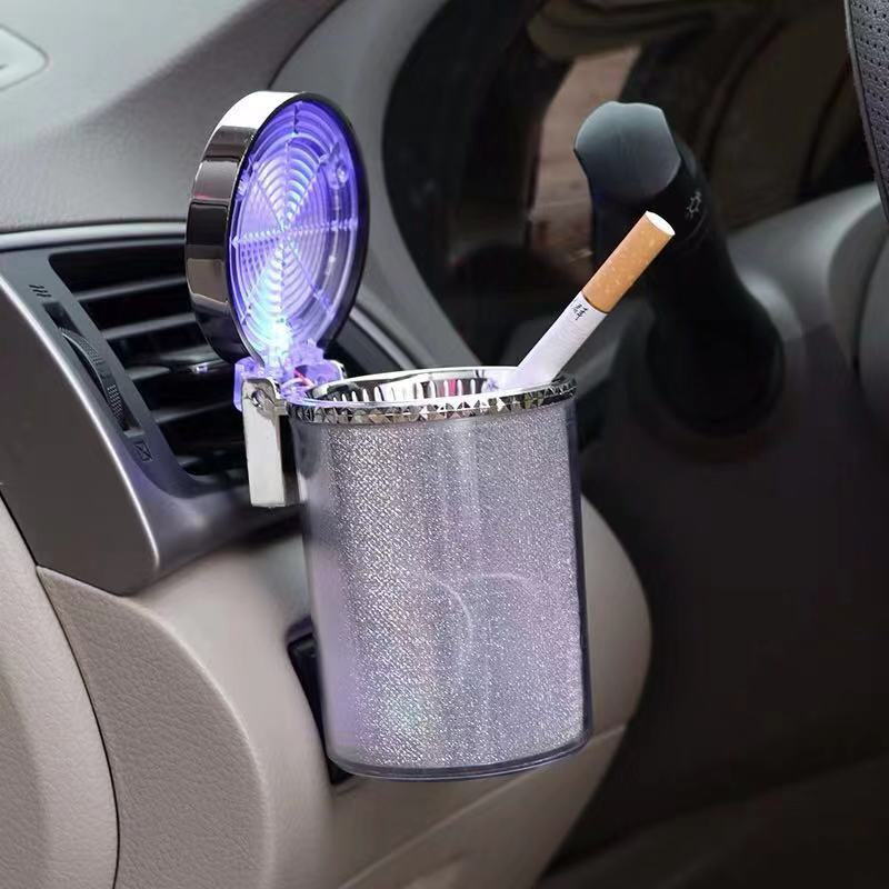 Autós hamutartó LED lámpával cigaretta szivar hamutartó tartály hamutartó gázpalack füstpohártartó tároló pohár autós kellékek