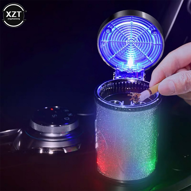 Auto tuhatoos LED-valgusega sigari tuhatoosiga auto värviline lahe tuhatoos sigaretitopsi hoidja hoiutopsi autotarbed