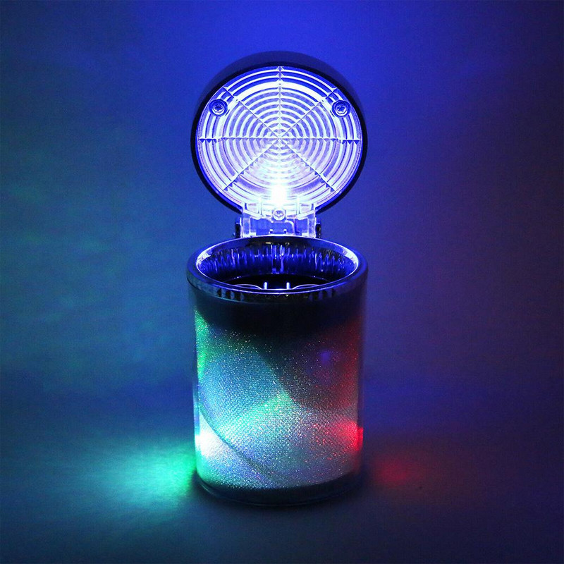 Peleninė automobiliui su LED šviesa Cigarečių automobilio pelenine Konteineris Oro išleidimo angos cigarečių laikiklio laikymo puodelis Universalus automobilio peleninė