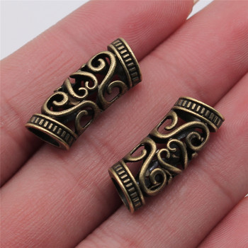 WYSIWYG 10 бр. 10x10x25 mm Африканска плитка за коса Тръба Метална куха коса Dread Bead Dreadlock Маншети Аксесоари за декорация на бижута