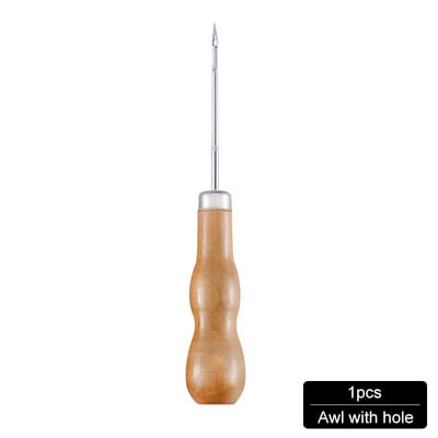 MIUSIE 1 buc Pantofi de pânză Reparare Înfilător Cusătură Ac Mâner din lemn Poanson Awl Hole Maker Con Piele Artizanat Material de cusut