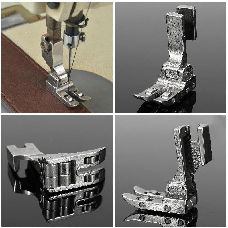 Rūpnieciskās šujmašīnas rullīšu spiedpēdiņa viss nerūsējošā tērauda spk-3 ar gultni Spiedējs rāvējslēdzēja pēda ar ādu pārklāts audums