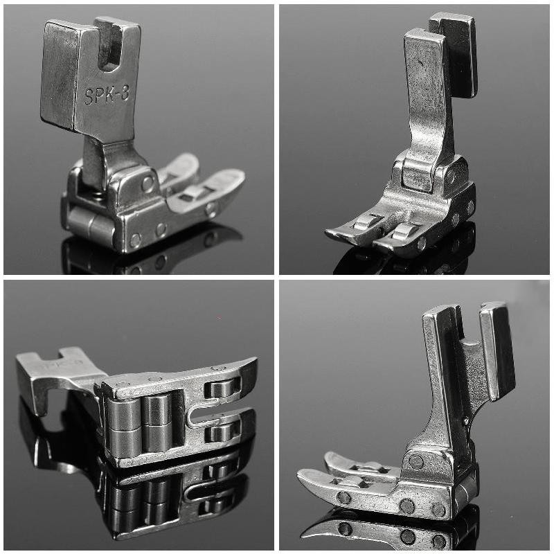 Rūpnieciskās šujmašīnas rullīšu spiedpēdiņa viss nerūsējošā tērauda spk-3 ar gultni Spiedējs rāvējslēdzēja pēda ar ādu pārklāts audums