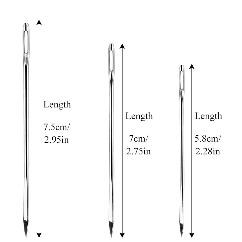 Roostevabast terasest nahast õmblusnõel DIY kolmnurksete nõelte käsitsi õmblemise tööriist vaipade jaoks Lõuendi naha õmblusnõel