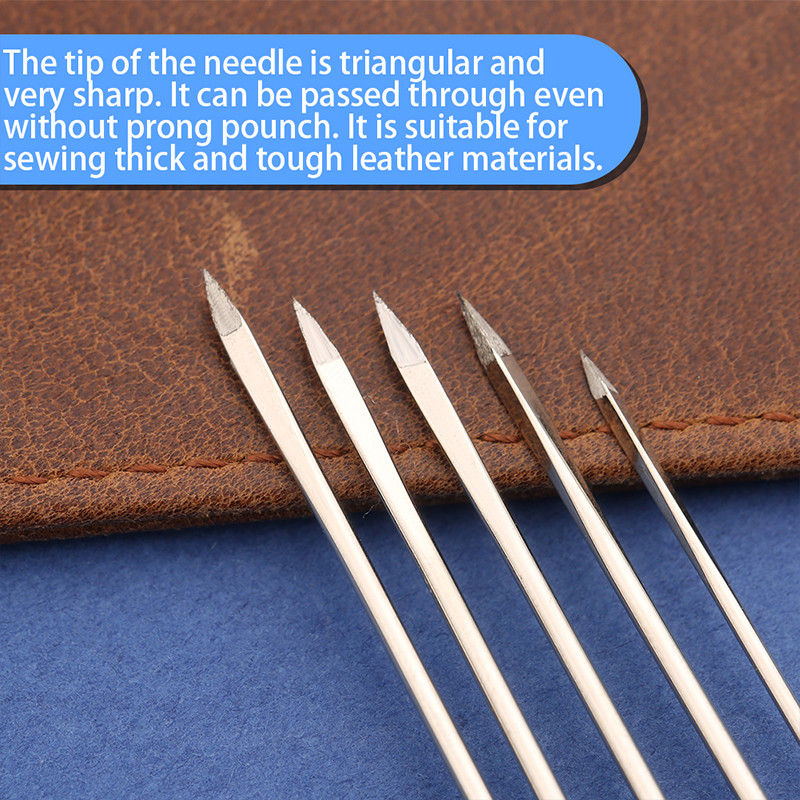 Roostevabast terasest nahast õmblusnõel DIY kolmnurksete nõelte käsitsi õmblemise tööriist vaipade jaoks Lõuendi naha õmblusnõel
