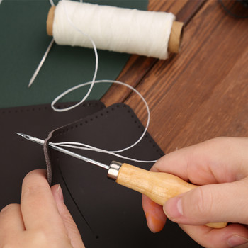 KRABALL Шило за шиене Дървена дръжка Шило за кожени шиене Ремонт на платнени обувки Ръчно изработени пробиване на дупки Професионални аксесоари