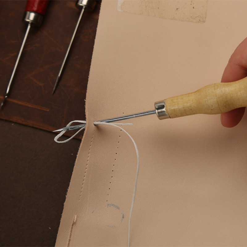 Awl de cusut KRABALL Mâner din lemn Awl pentru Cusut Piele Pânză Repararea pantofilor realizat manual Perforare Accesorii profesionale