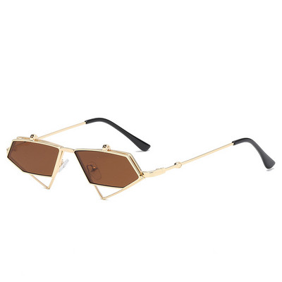 1PC Steampunk Flip Up Ανδρικά γυαλιά ηλίου Γυναικεία Vintage Μεταλλικός Σκελετός Τρίγωνο Γυαλιά ηλίου Γυαλιά Οράσεως Uv400 Unisex Γυαλιά οδήγησης γυαλιών