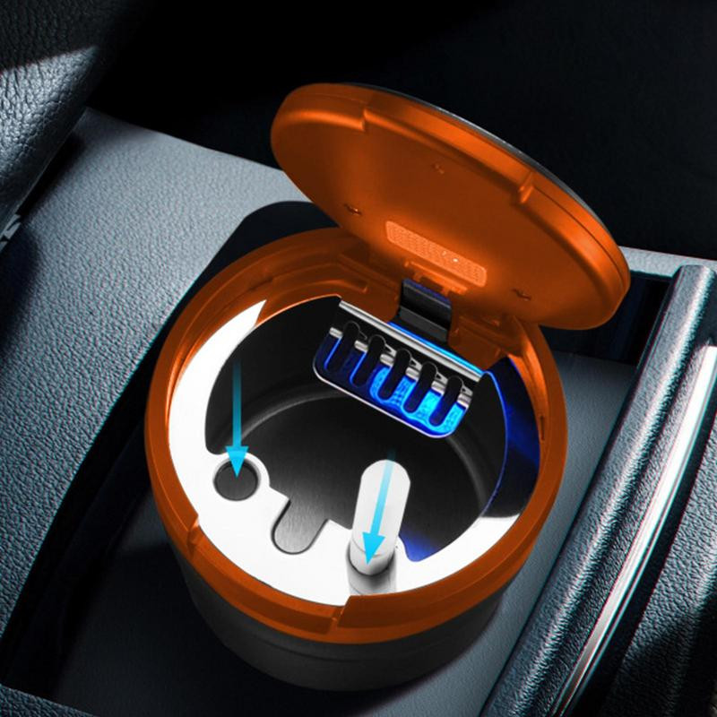 Tuhatoos auto välitingimustes kasutamiseks mõeldud kontorisse kaasaskantava auto tuhatoosi kaanega Autotööstuses kasutatava LED-valgustusega tuhatoos auto koju ja koju