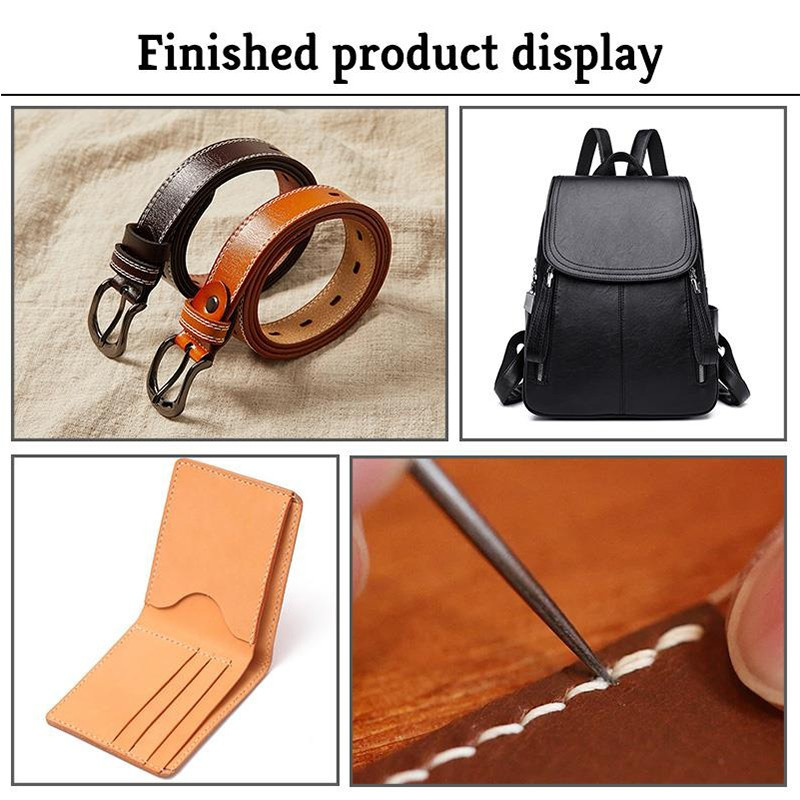 Set de 9 bucăți cu mâner de cupru Awl pentru cusătură manuală, țesătură din piele, pânză, instrument de reparare a pantofilor pentru repararea cusuturilor de bricolaj