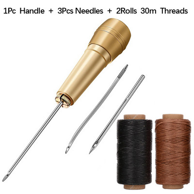 Cusut cu mâner de cupru Awl Cusător de mână Instrument de reparare a pantofilor pentru bricolaj, pânză, ace din piele, bricolaj, piele cerata, instrumente de cusut
