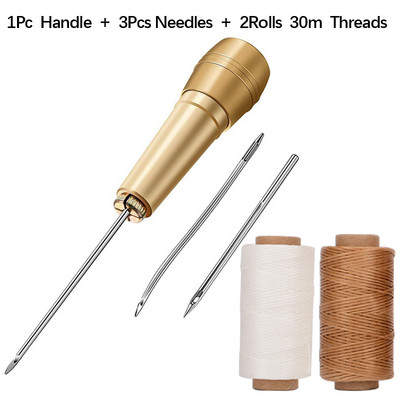 Cusut cu mâner de cupru Awl Cusător de mână Instrument de reparare a pantofilor pentru bricolaj, pânză, ace din piele, bricolaj, piele cerata, instrumente de cusut