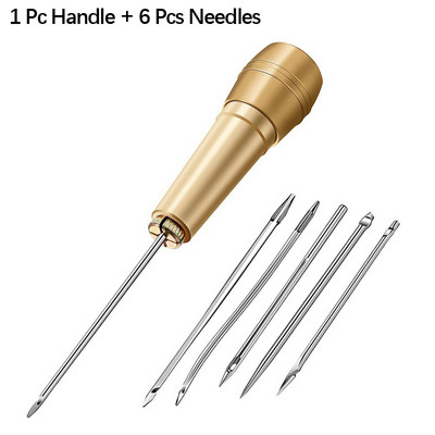Cusut cu mâner de cupru Awl Cusător de mână Instrument de reparare a pantofilor pentru bricolaj, pânză, ace din piele, bricolaj, piele cerata, instrumente de cusut
