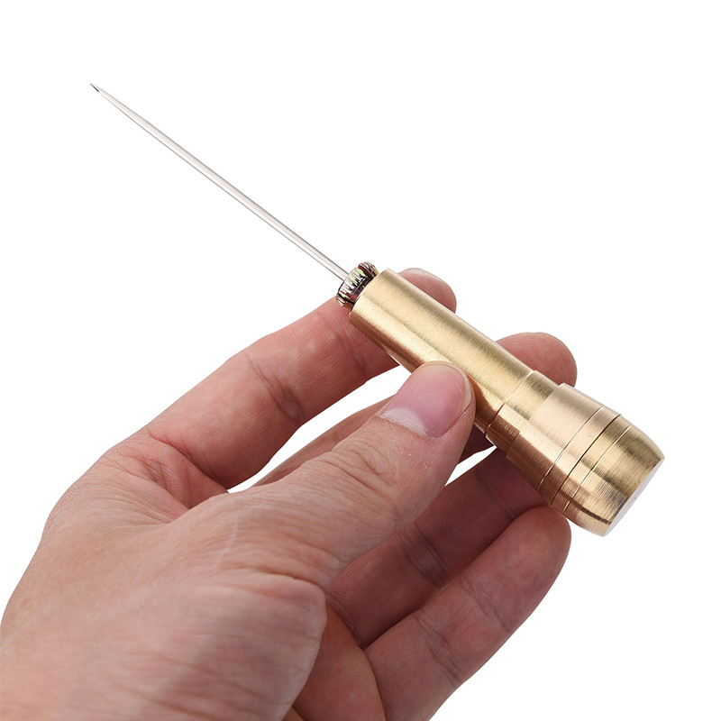 Cusut cu mâner de cupru Awl Cusător de mână Instrument de reparare a pantofilor pentru bricolaj, pânză, ace din piele, bricolaj, piele cerata, instrumente de cusut