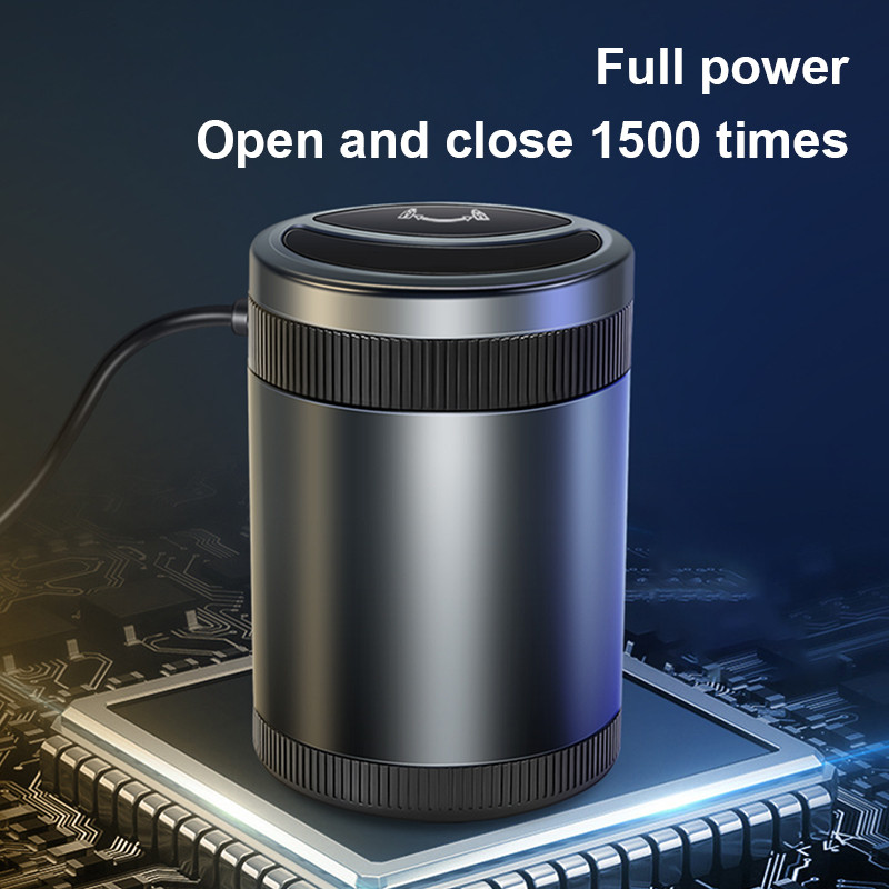 SEAMETAL din aliaj Scrumieră pentru mașină ignifugă pentru gunoi Cupă de depozitare a monedelor de gunoi Tavă pentru mașină pentru trabucuri Deschidere electrică prin inducție cu lumină LED
